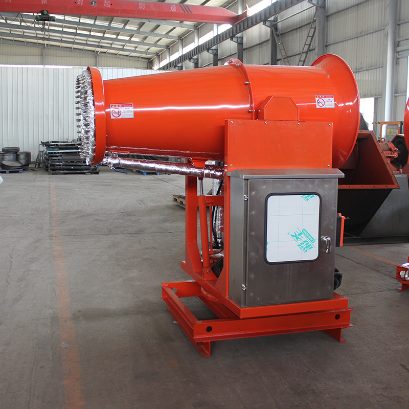 鄭通生產(chǎn)的煤廠霧炮機是采用什么除塵原理？